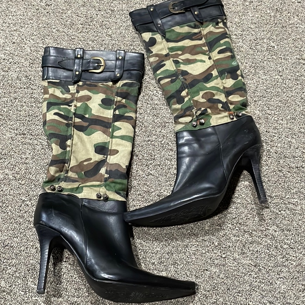 I am a style camouflage yes heel boots
